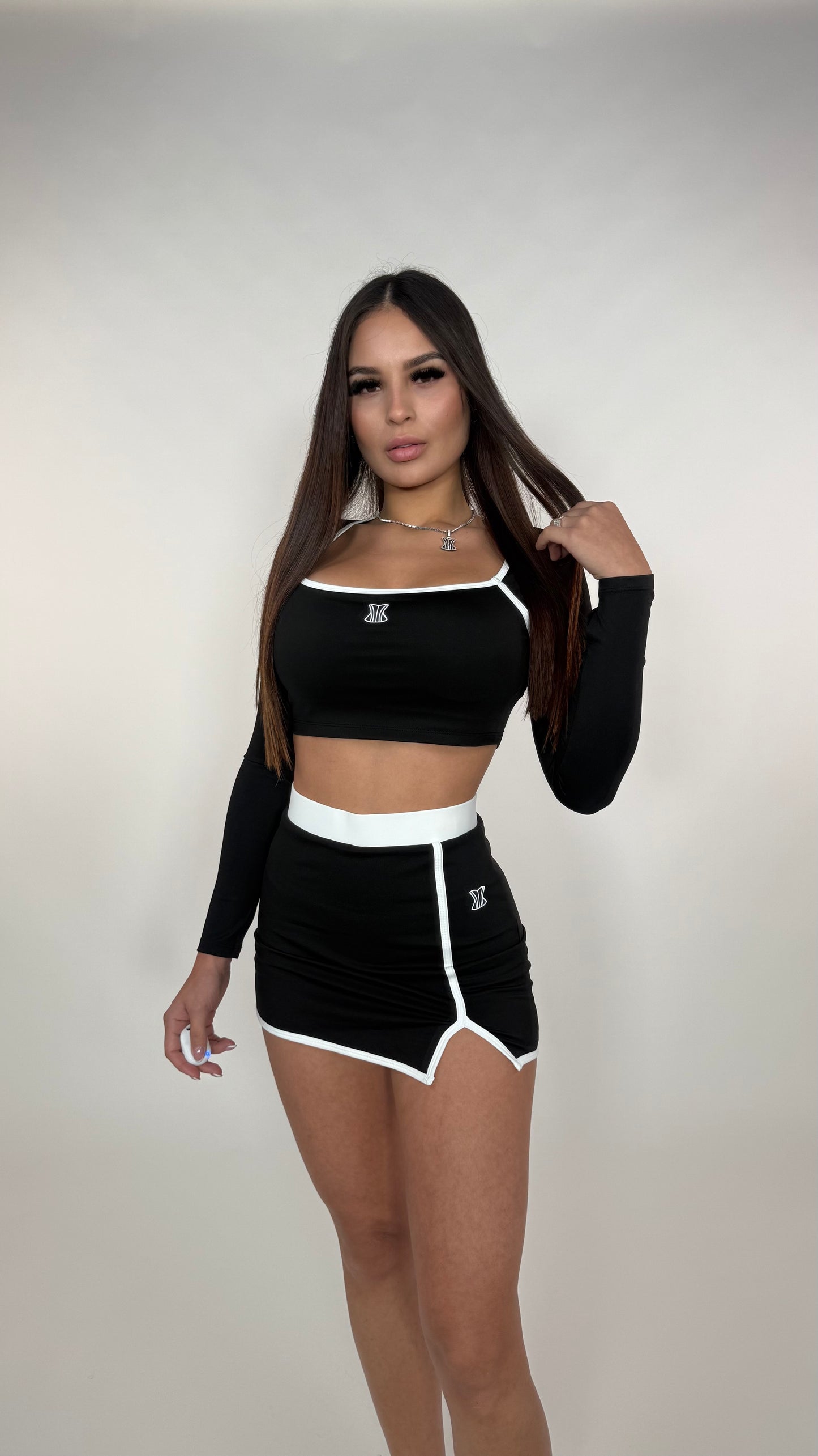 Set falda blanco y negro