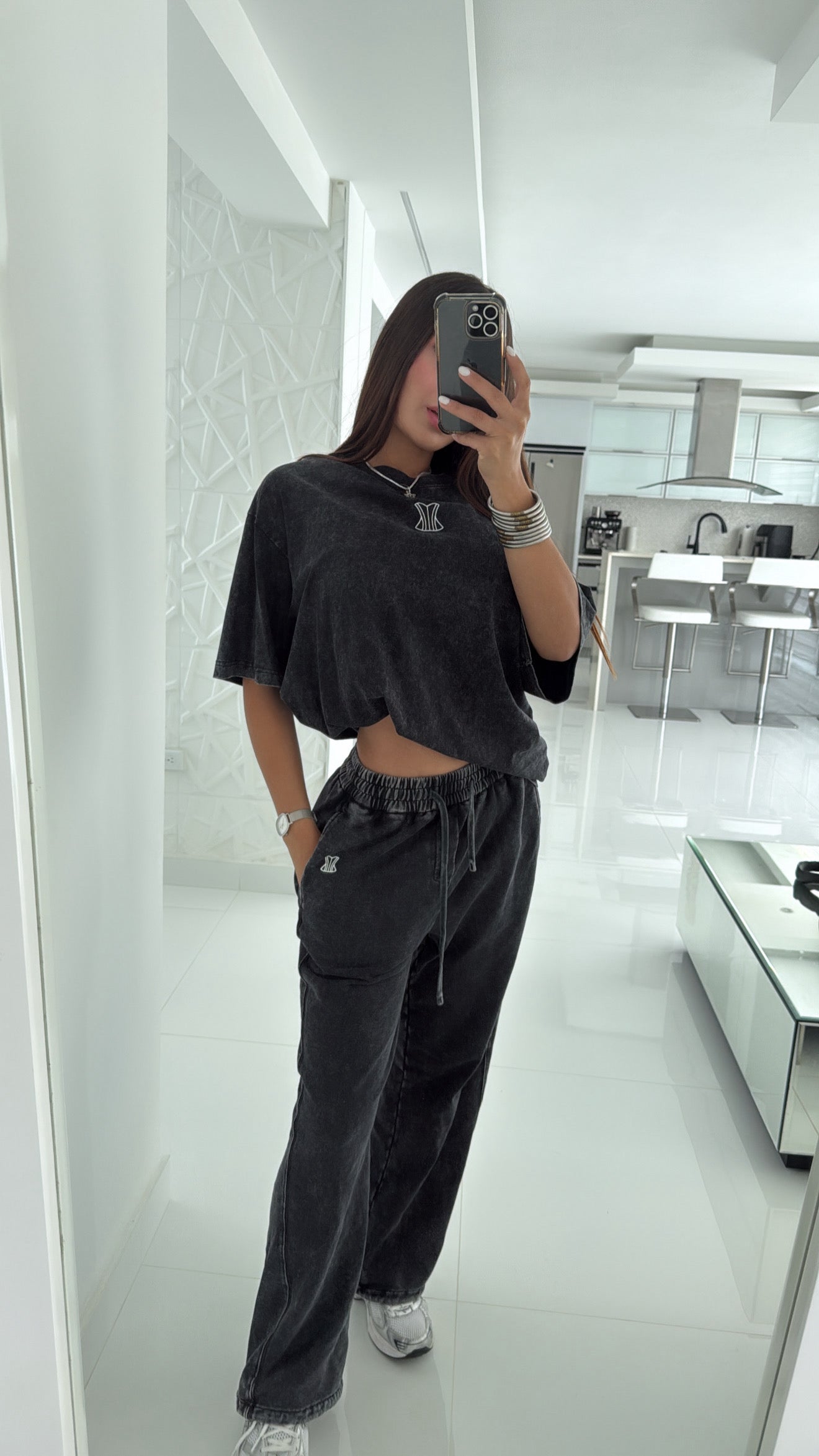 Washed sweater pant