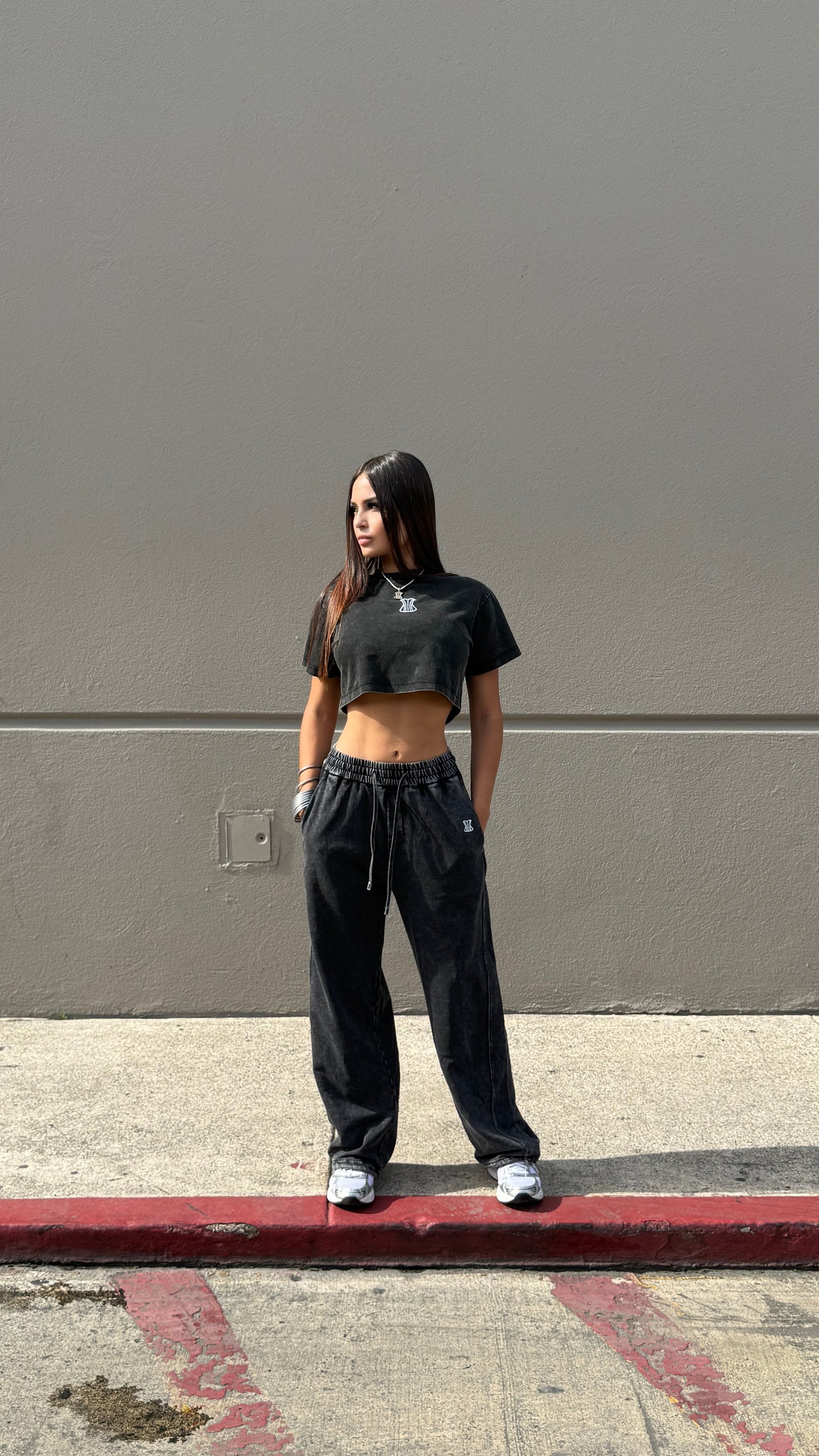 Washed sweater pant