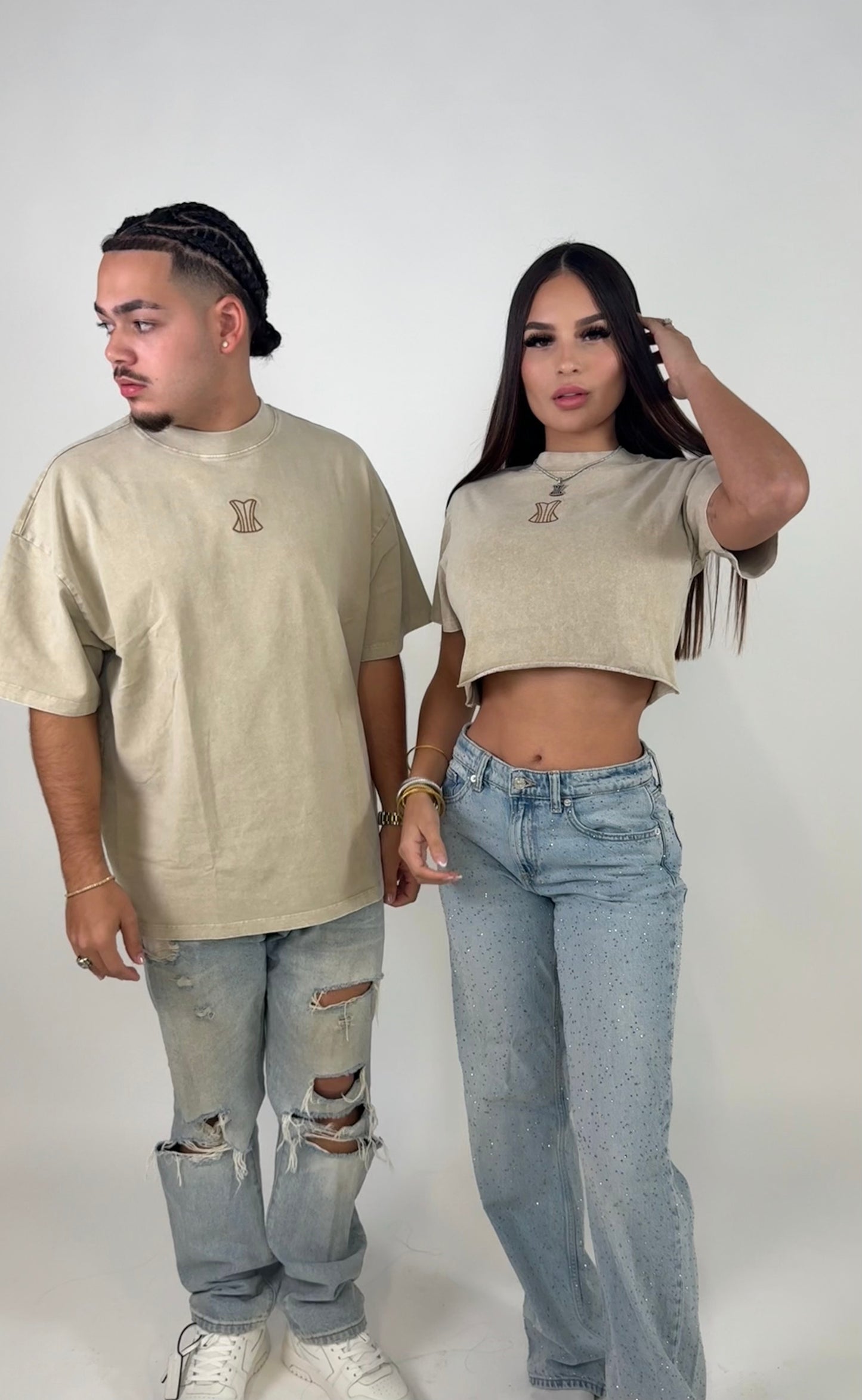 Beige shirt matching (men)