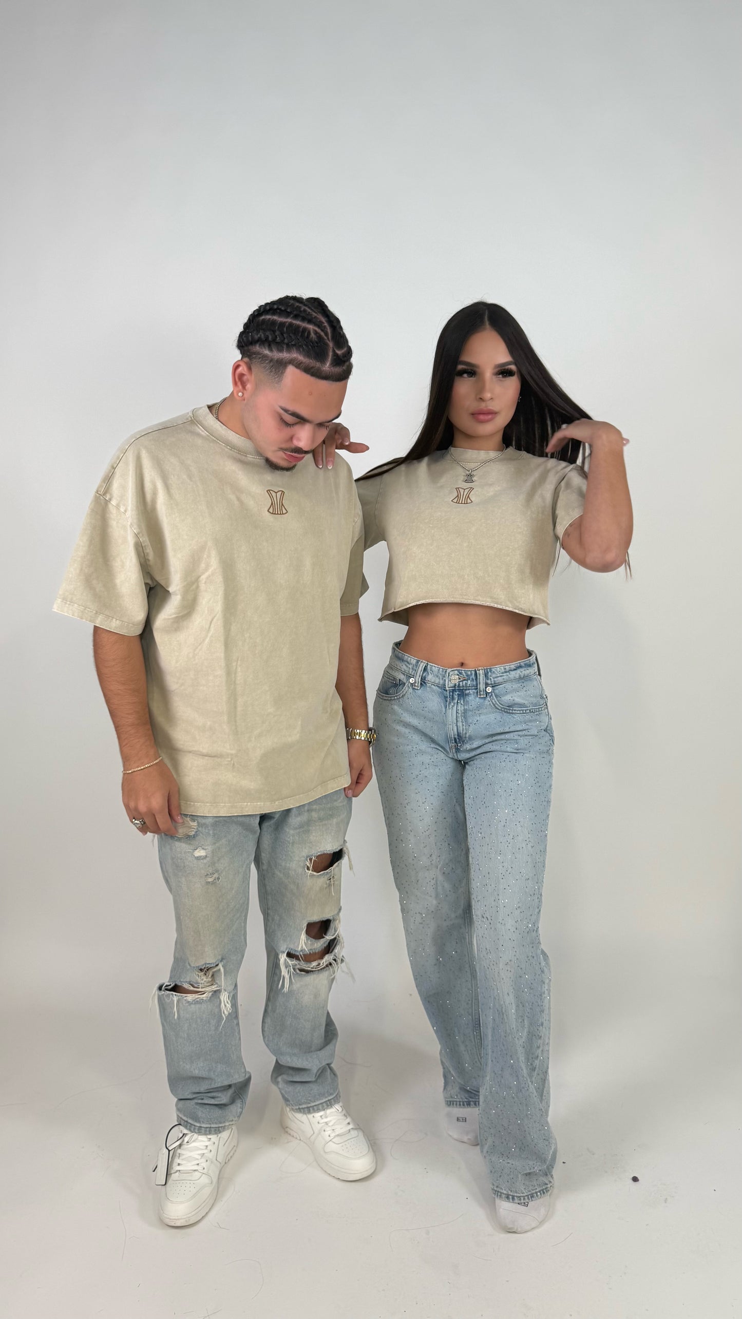 Beige shirt matching (men)