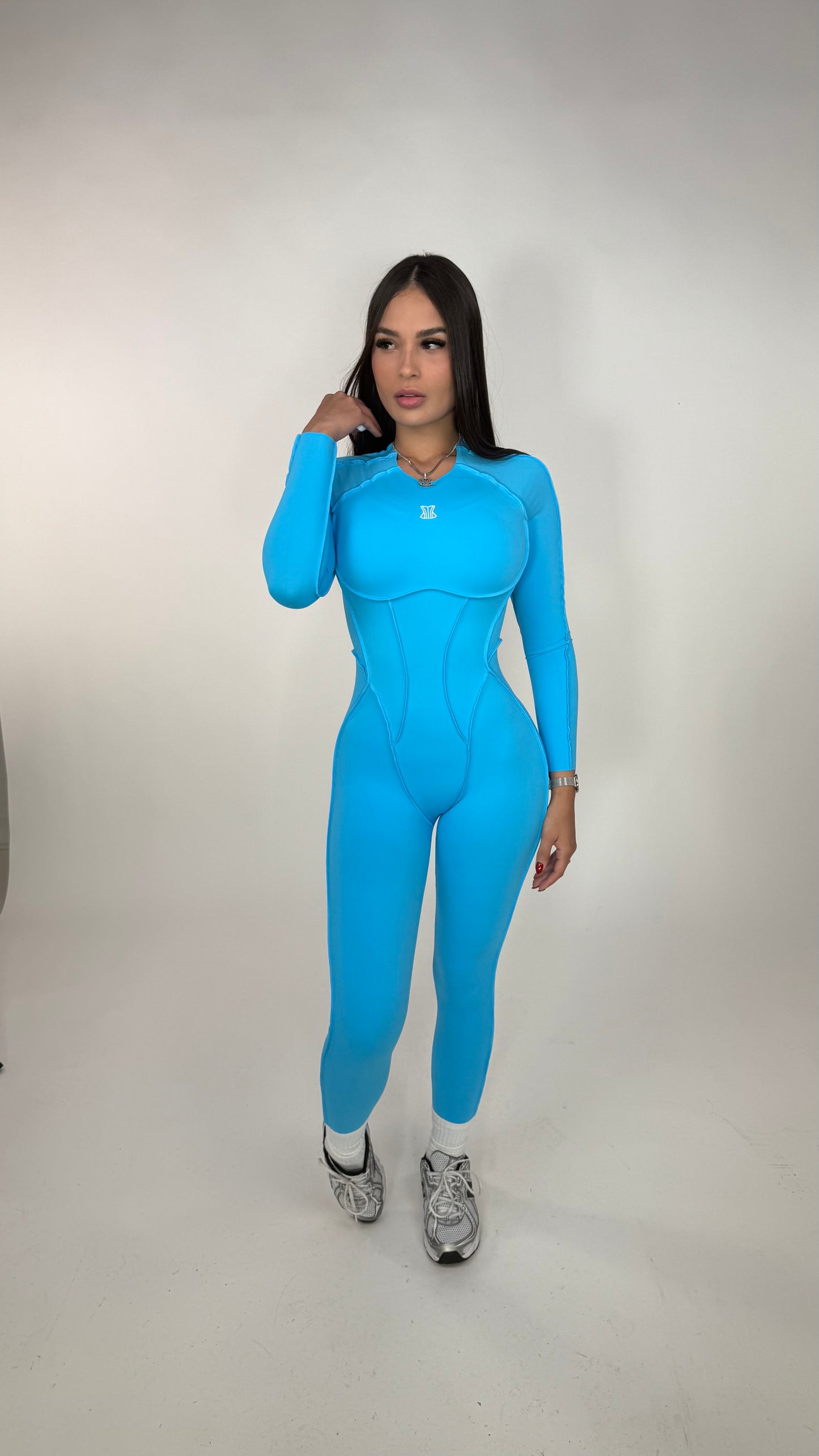 Jumpsuit azul manga larga
