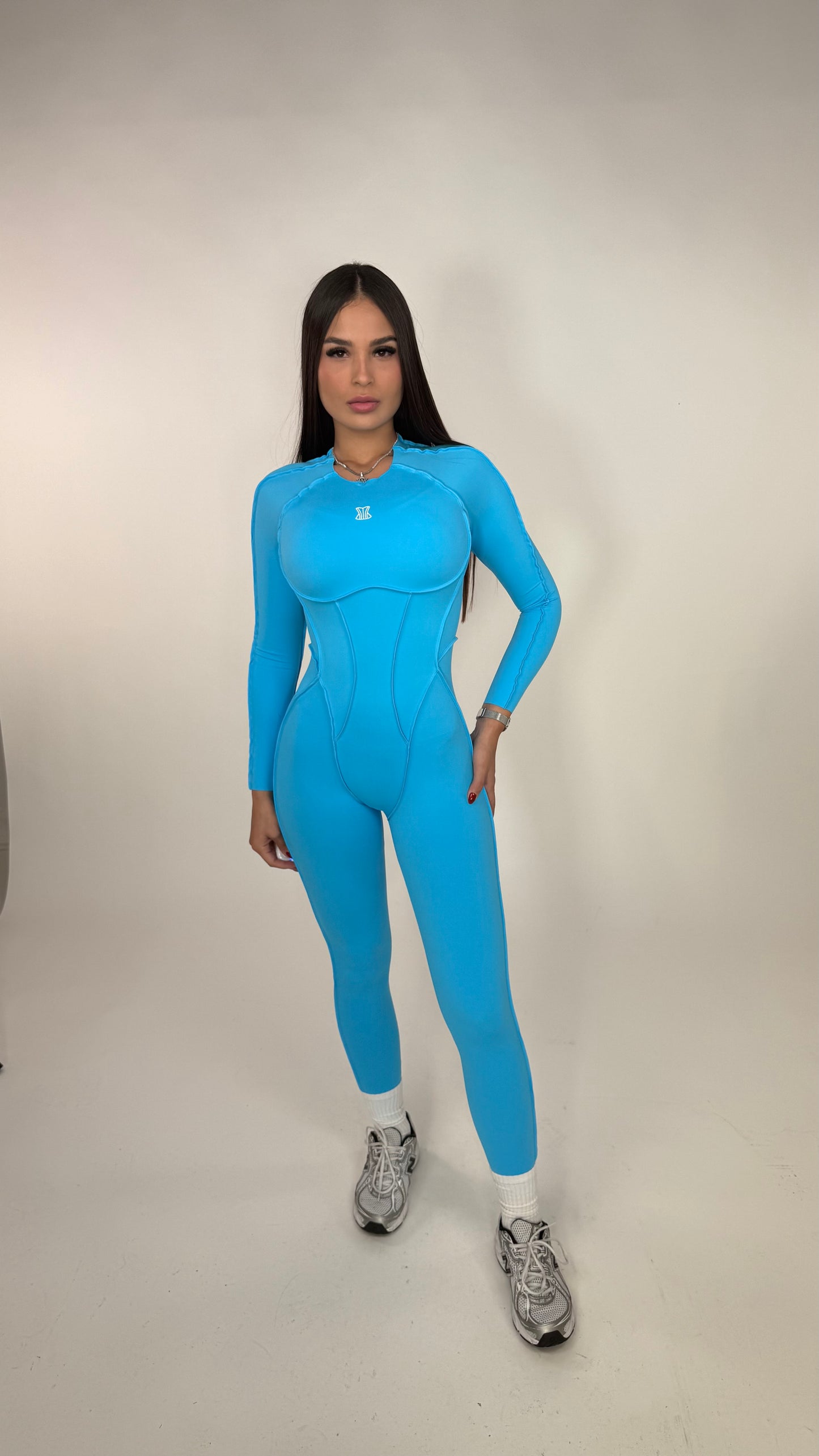 Jumpsuit azul manga larga