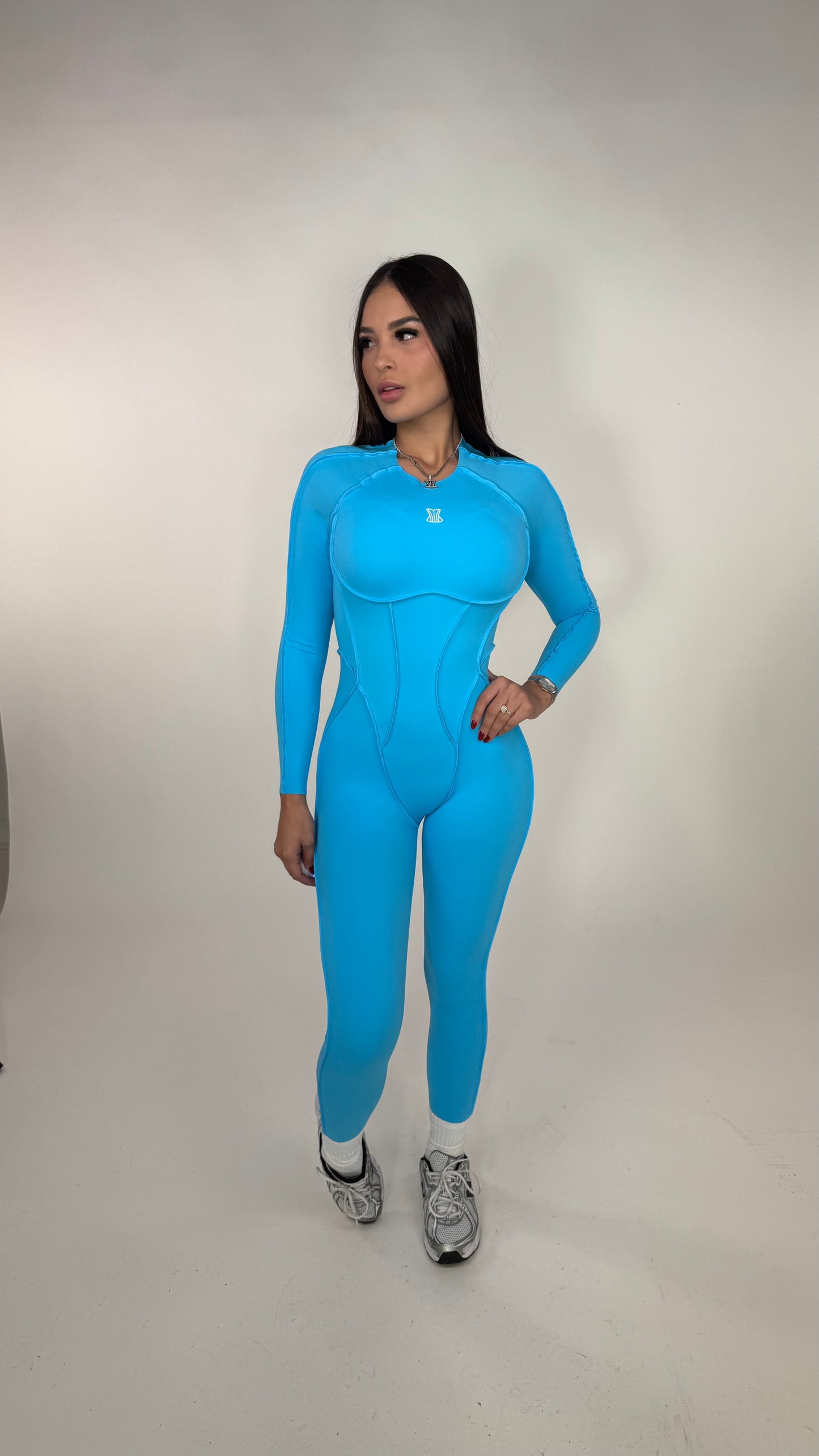 Jumpsuit azul manga larga