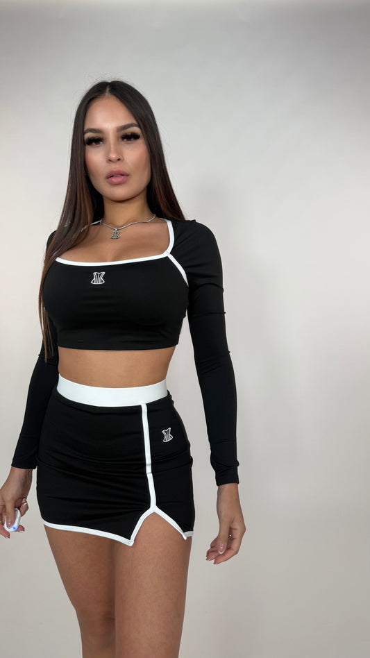 Set falda blanco y negro