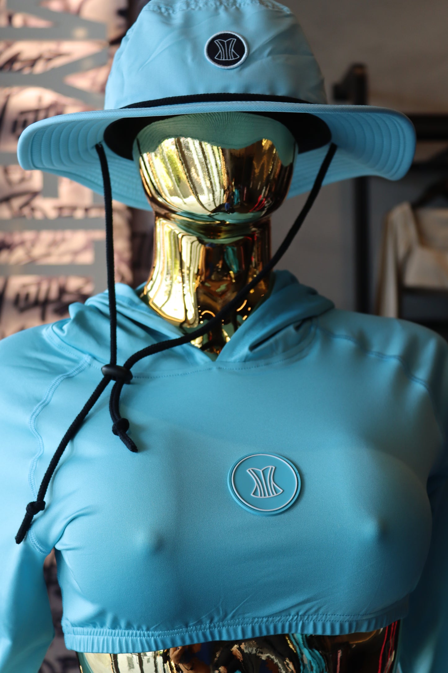 Rash guard blue (crop top)