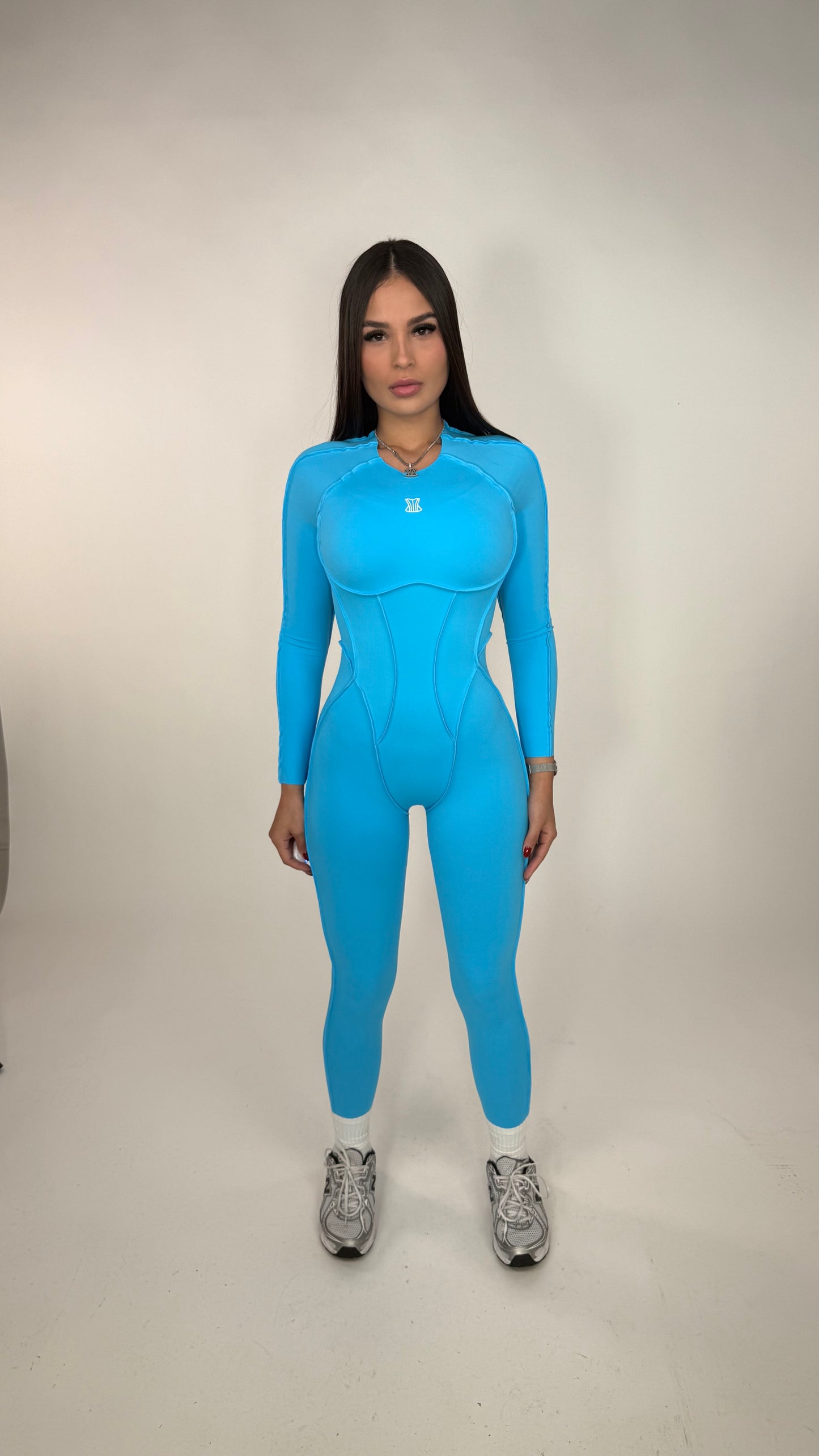 Jumpsuit azul manga larga