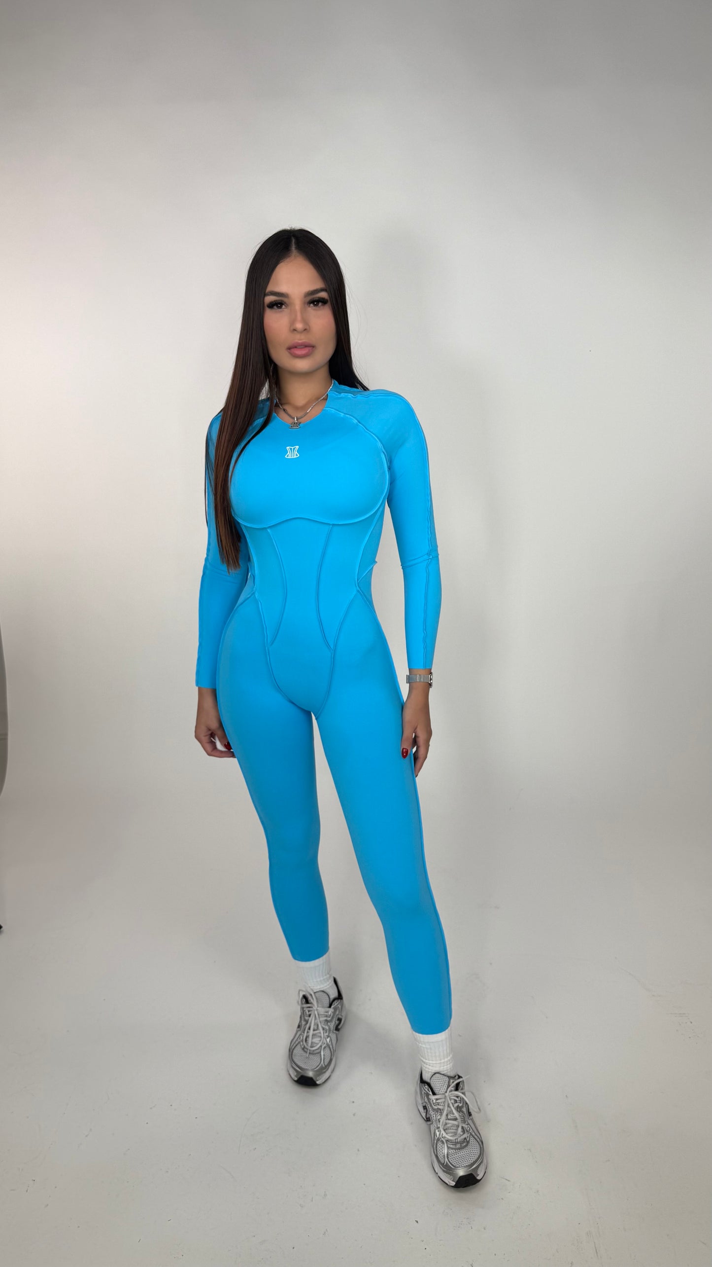 Jumpsuit azul manga larga