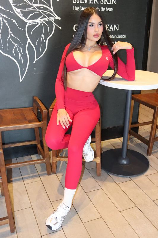 Set manga larga rojo