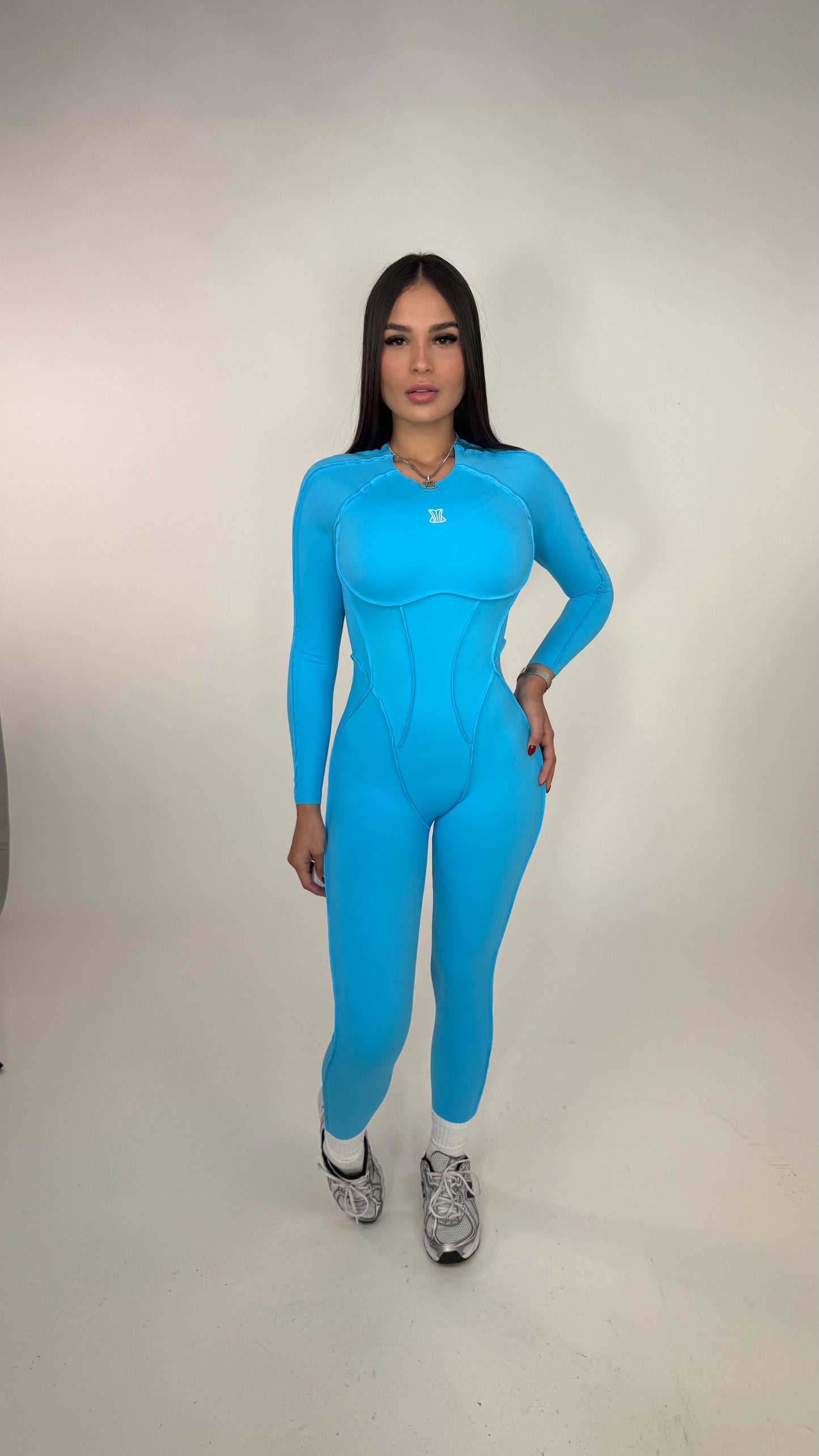 Jumpsuit azul manga larga