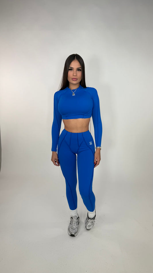 Set manga larga azul royal