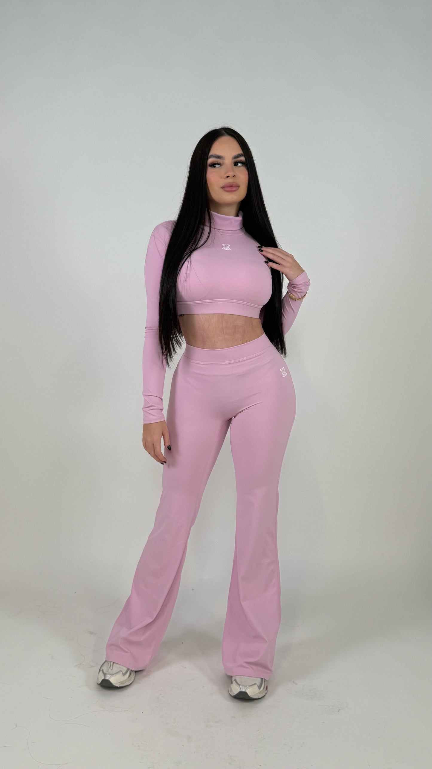 Set rosa manga larga